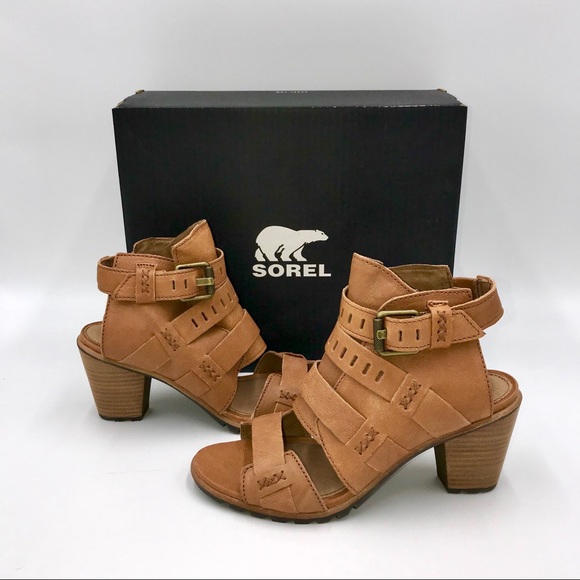 🆕 SOREL | Women Nadia Buckle Camel Brown Sandals - Picture 3 of 7